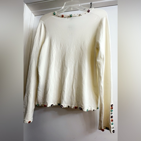 NWT BCBGMAXAZRIA RAINBOW SPANDEX CARDIGAN SWEATER FIT MEDIUM/LARGE, RETAIL $160 - Picture 6 of 7